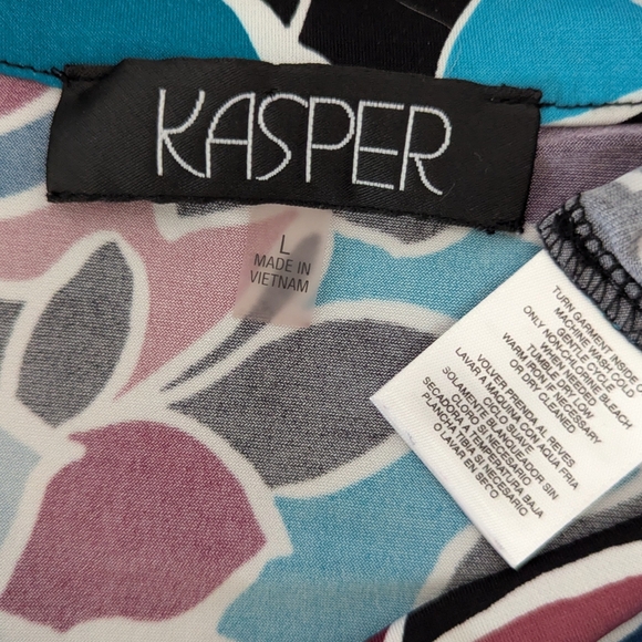 Kasper Floral Sleeveless Blouse - Blue, Black, purple L - Picture 3 of 3